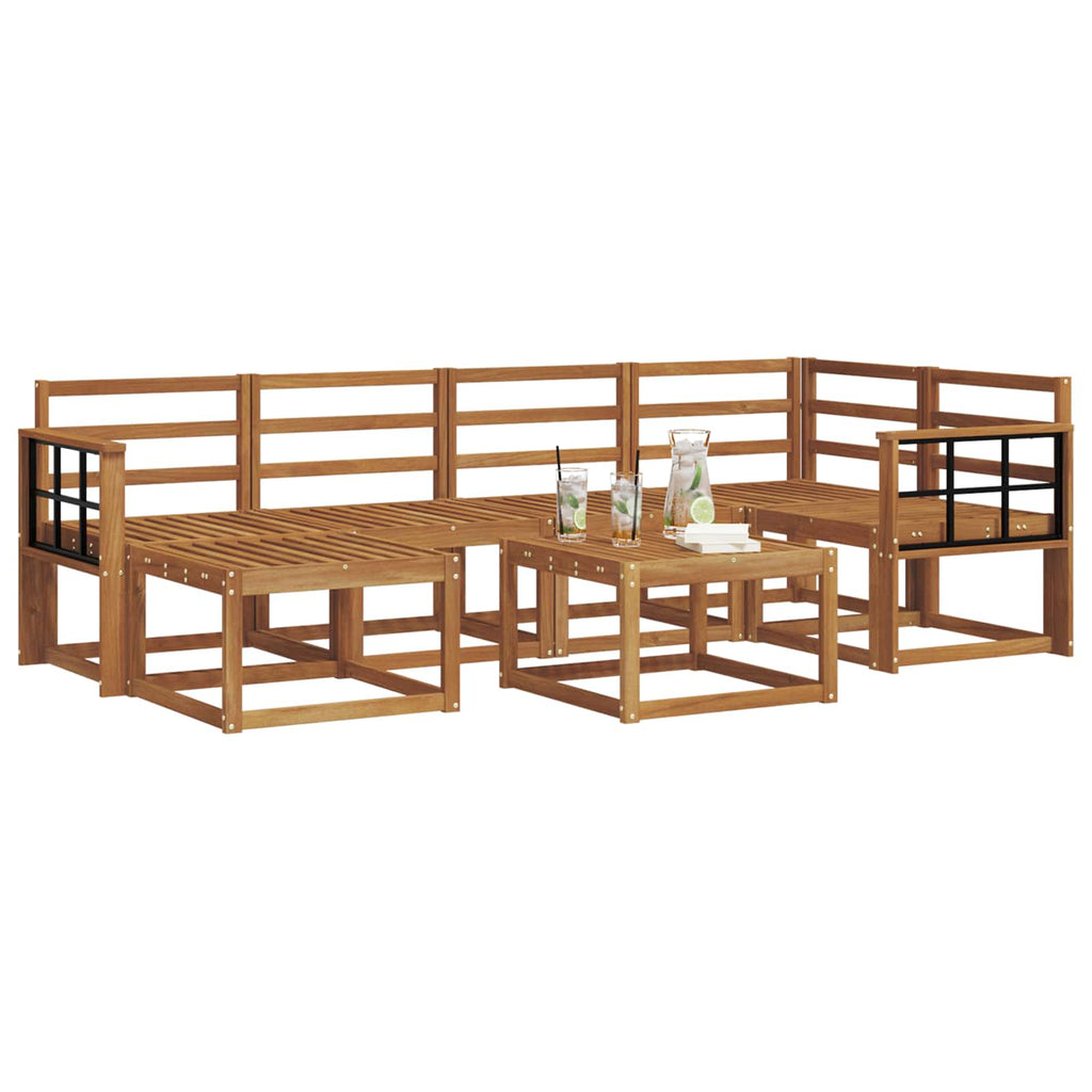 Outdoor-Sofagarnitur 7 pcs Natur Massivholz Akazie