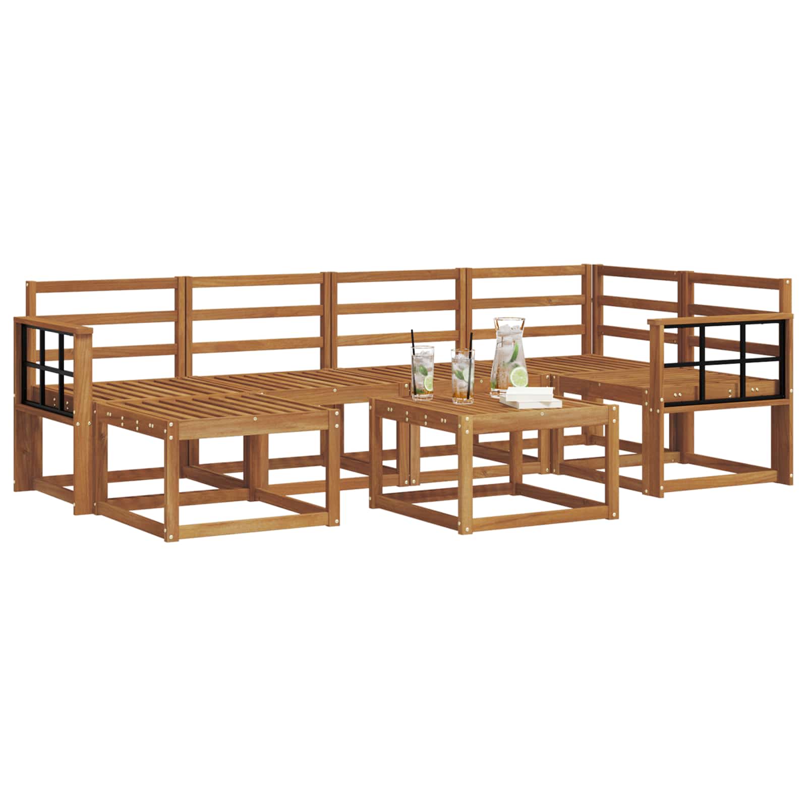 Outdoor-Sofagarnitur 7 pcs Natur Massivholz Akazie