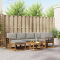 Outdoor-Sofagarnitur mit Kissen 7 pcs Natürlich und Hellgrau