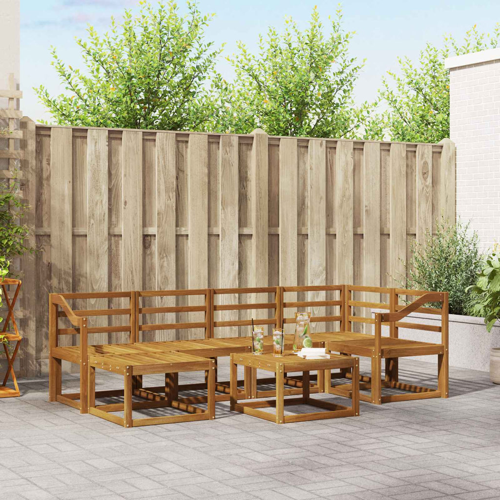 Outdoor-Sofagarnitur 7 pcs Natur Massivholz Akazie