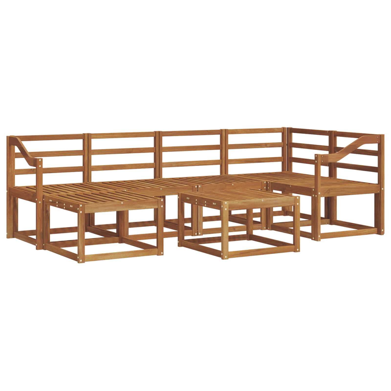 Outdoor-Sofagarnitur 7 pcs Natur Massivholz Akazie