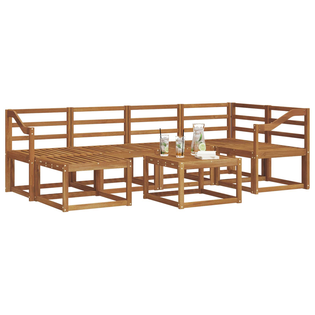 Outdoor-Sofagarnitur 7 pcs Natur Massivholz Akazie