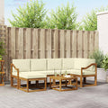 Outdoor-Sofagarnitur mit Kissen 7 pcs Natur und Creme