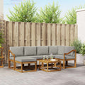 Outdoor-Sofagarnitur mit Kissen 7 pcs Natürlich und Hellgrau