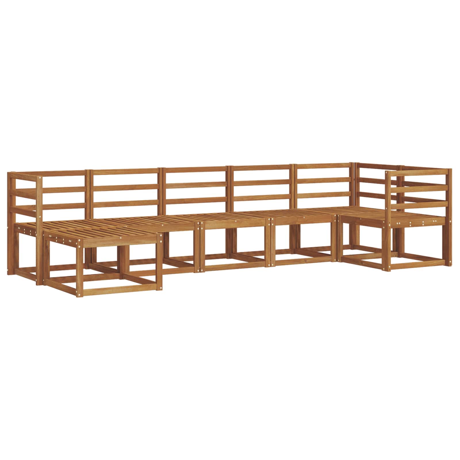 Outdoor-Sofagarnitur 7 pcs Natur Massivholz Akazie