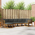 Outdoor-Sofagarnitur mit Kissen 7 pcs Natur und Anthrazit