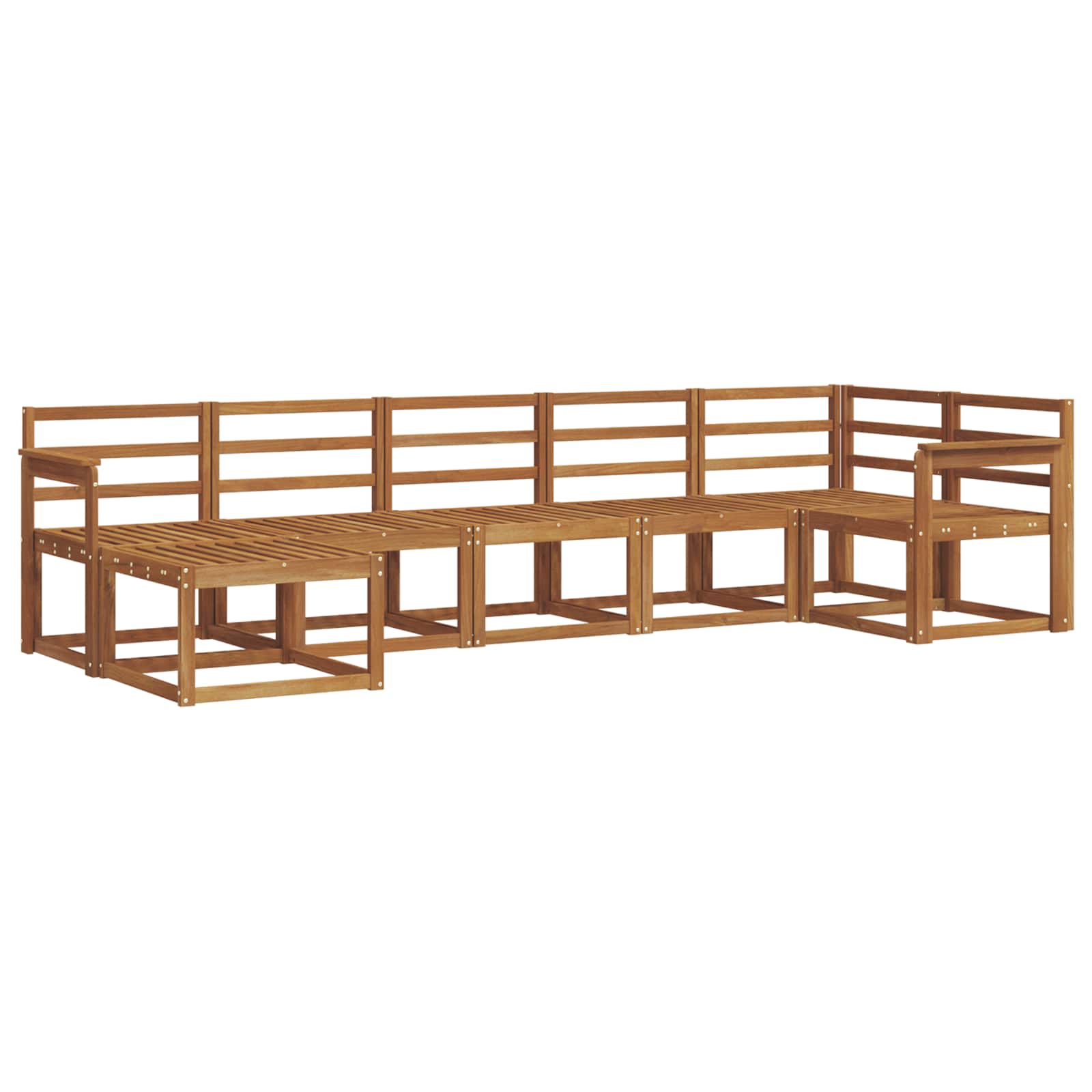 Outdoor-Sofagarnitur 7 pcs Natur Massivholz Akazie