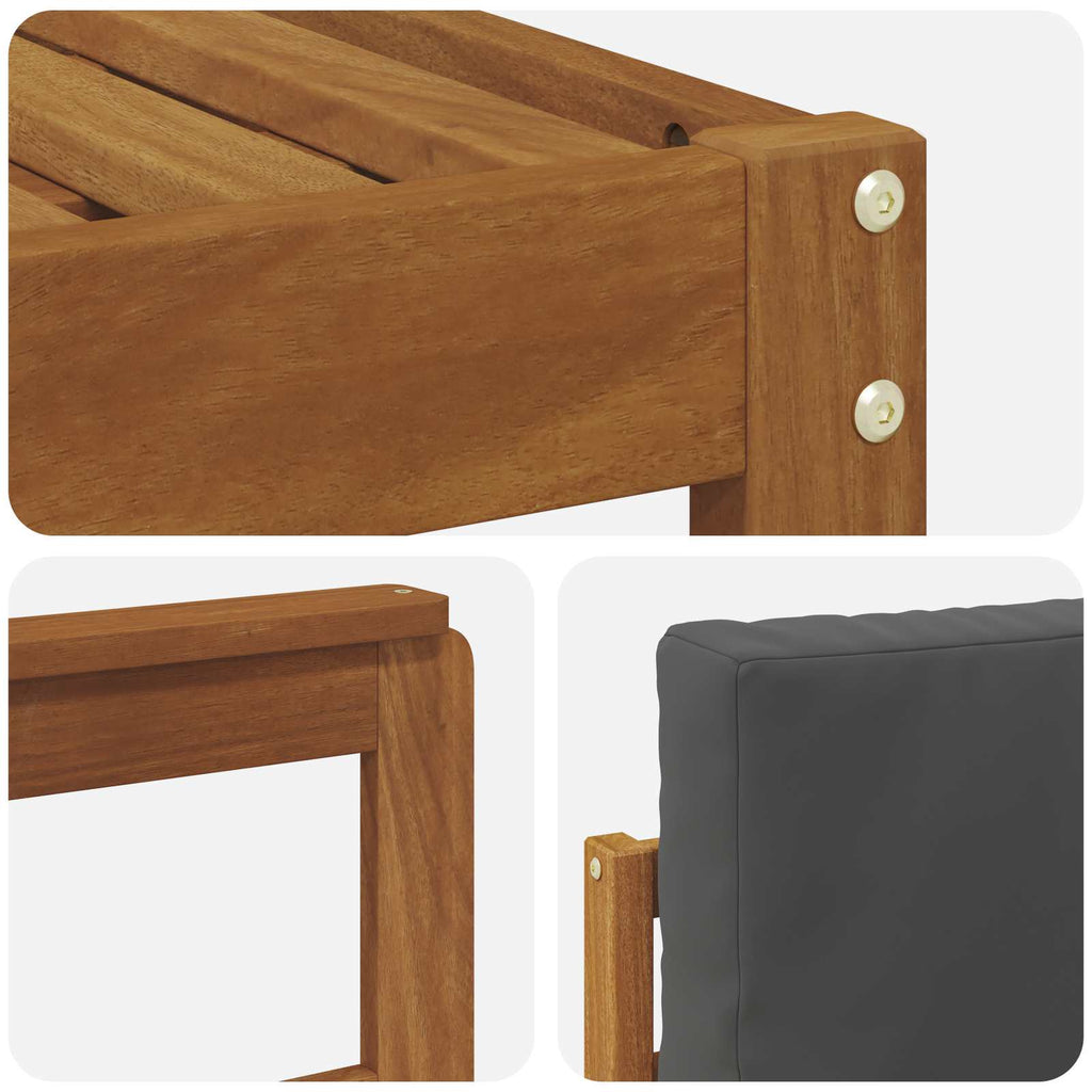 Outdoor-Sofagarnitur mit Kissen 7 pcs Natur und Anthrazit