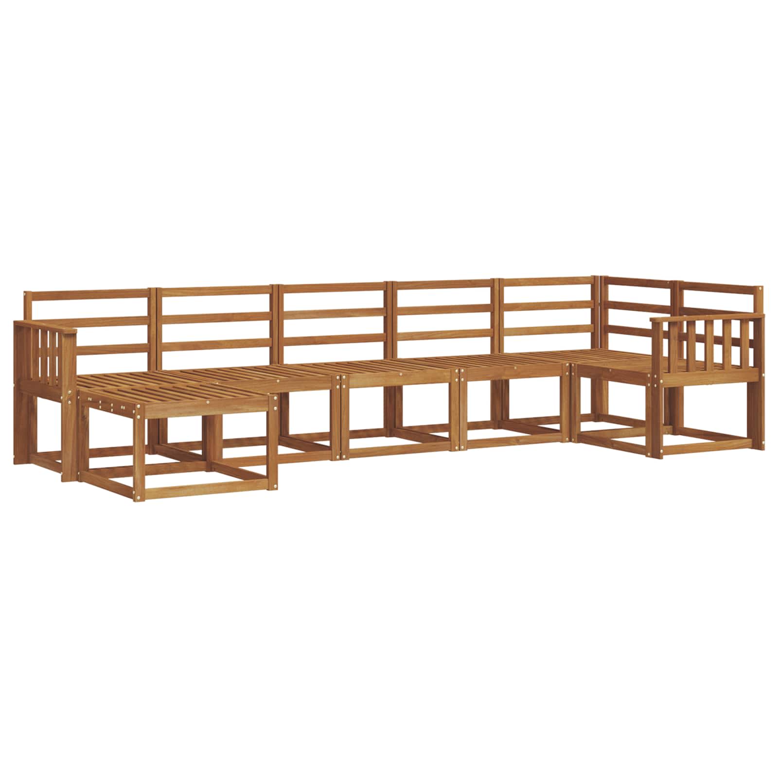 Outdoor-Sofagarnitur 7 pcs Natur Massivholz Akazie