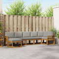 Outdoor-Sofagarnitur mit Kissen 7 pcs Natürlich und Hellgrau