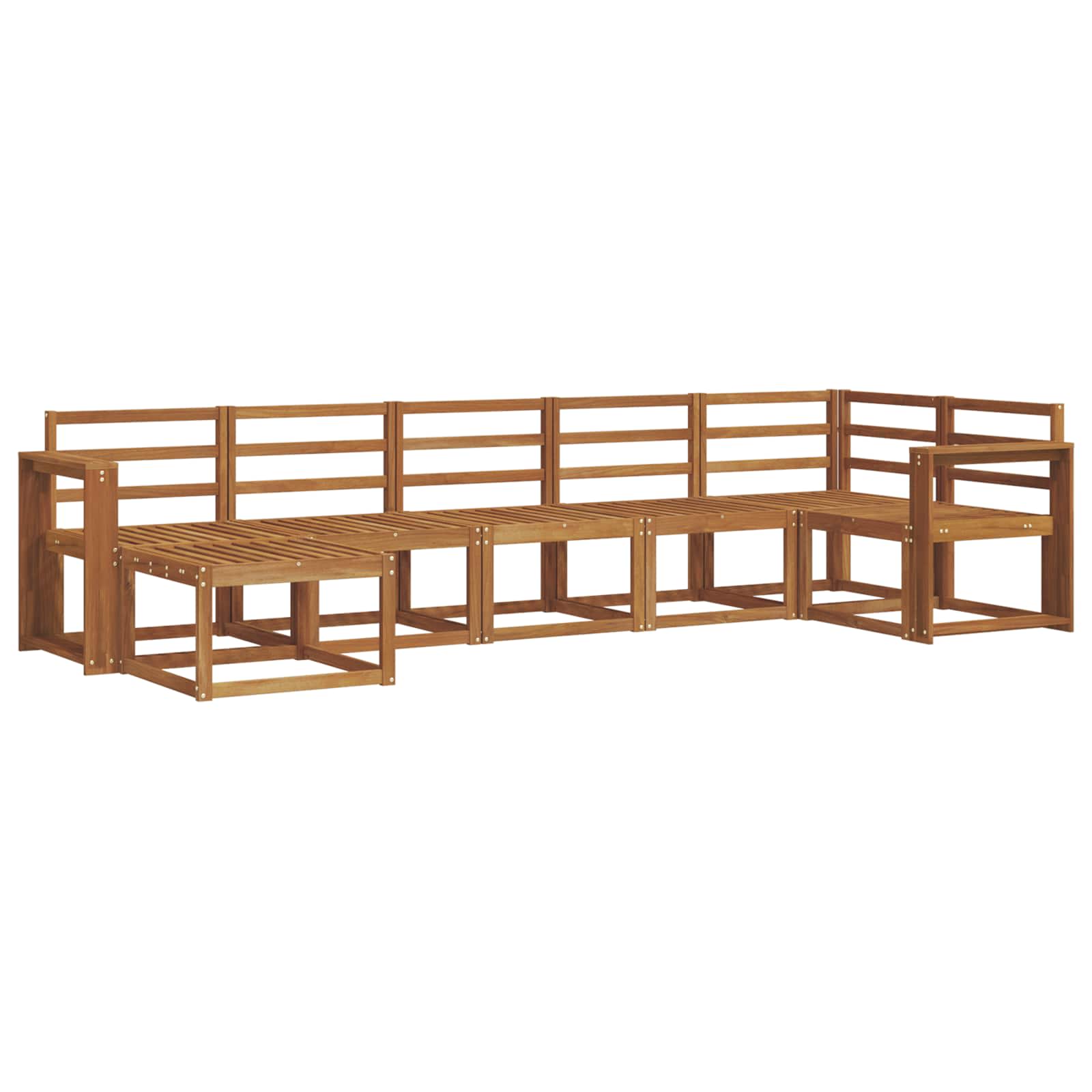 Outdoor-Sofagarnitur 7 pcs Natur Massivholz Akazie