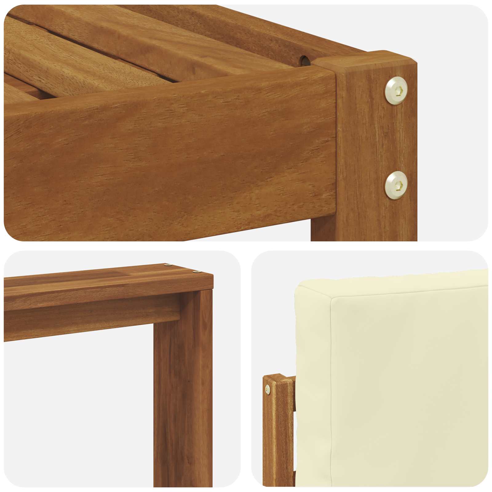 Outdoor-Sofagarnitur mit Kissen 7 pcs Natur und Creme