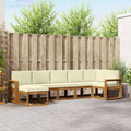 Outdoor-Sofagarnitur mit Kissen 7 pcs Natur und Creme
