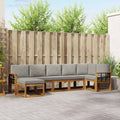 Outdoor-Sofagarnitur mit Kissen 7 pcs Natürlich und Hellgrau