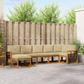 Outdoor-Sofagarnitur mit Kissen 7 pcs Natur und Beige