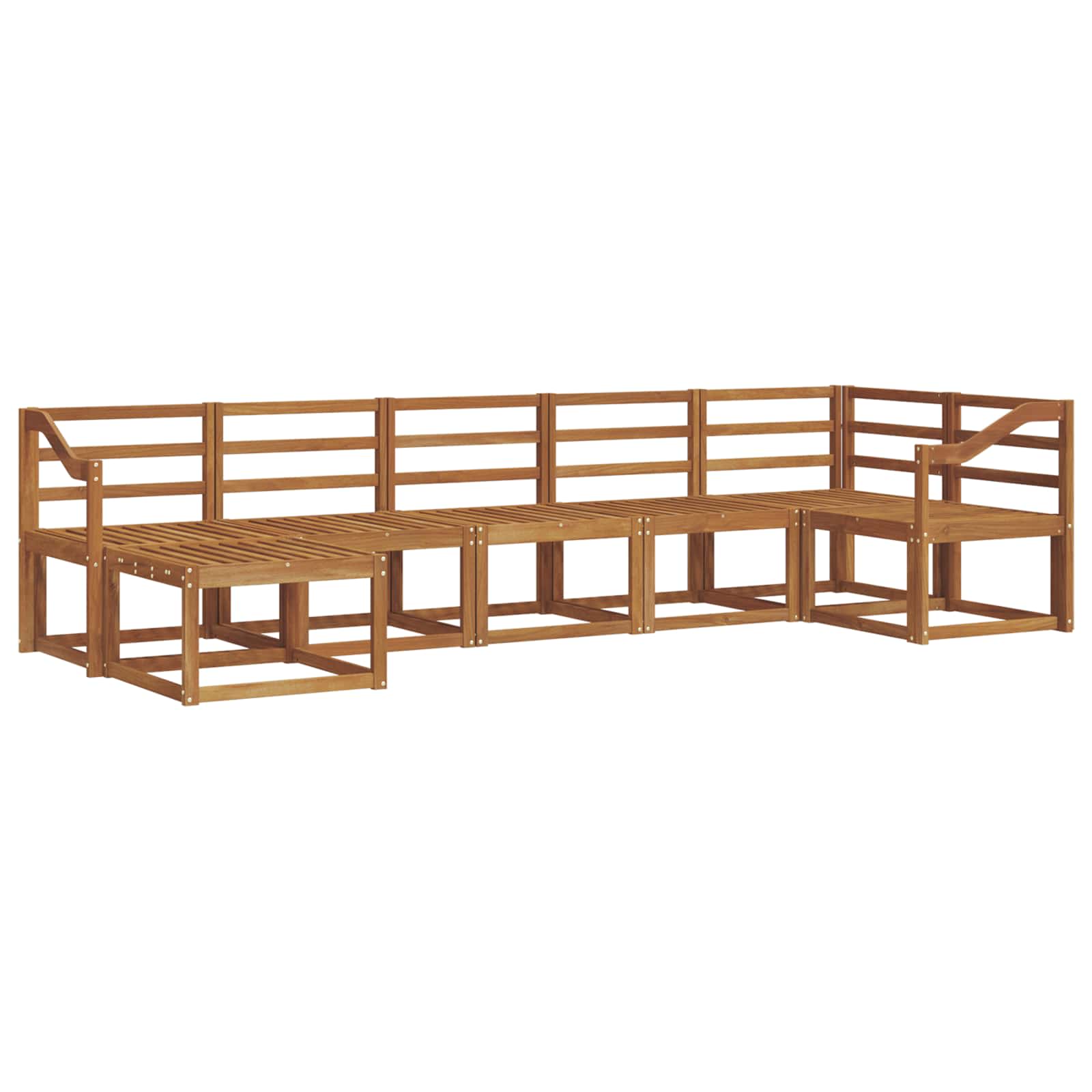 Outdoor-Sofagarnitur 7 pcs Natur Massivholz Akazie