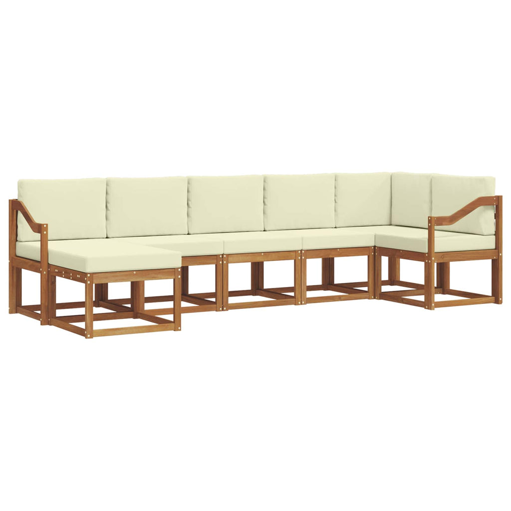 Outdoor-Sofagarnitur mit Kissen 7 pcs Natur und Creme