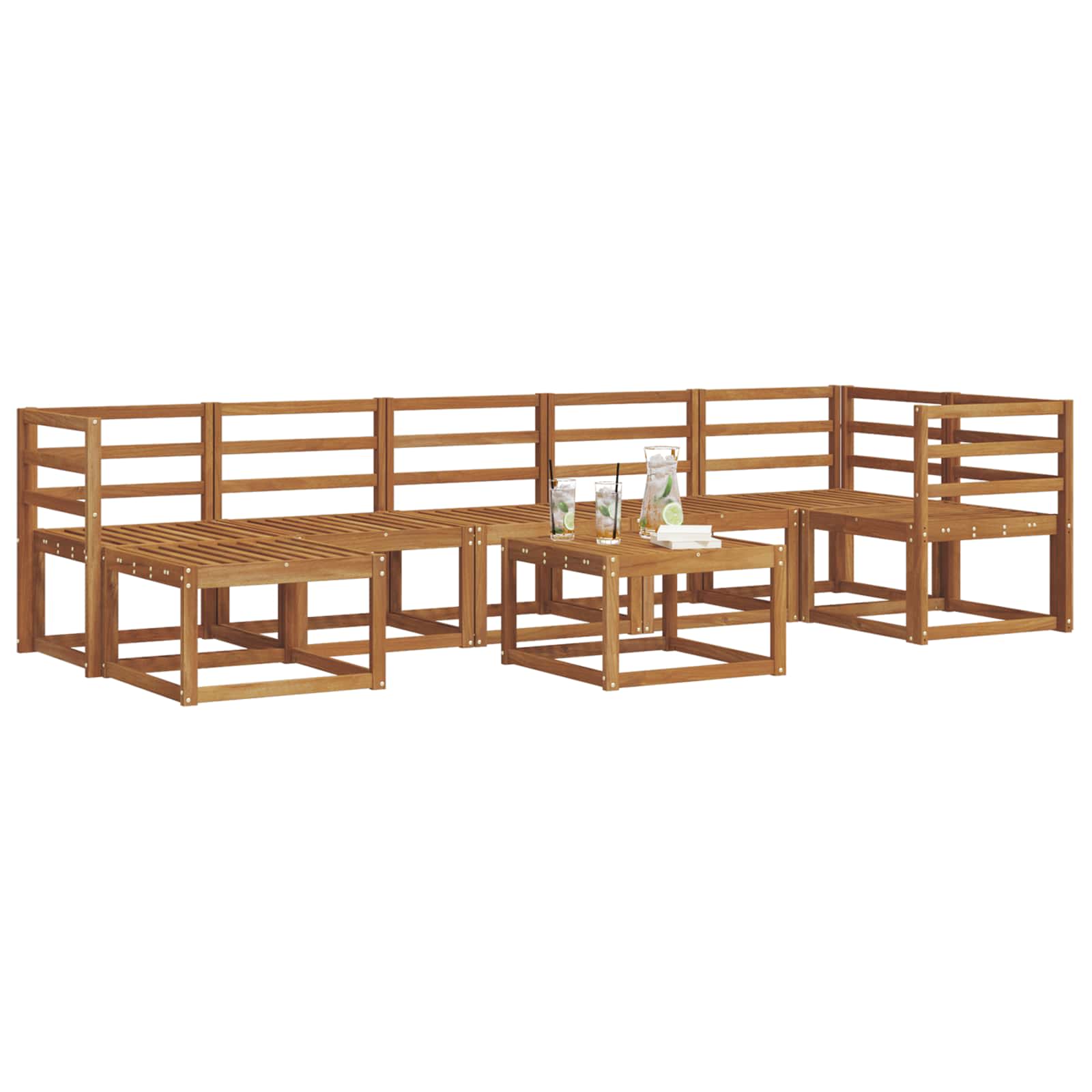 Outdoor-Sofagarnitur 8 pcs Natur Massivholz Akazie