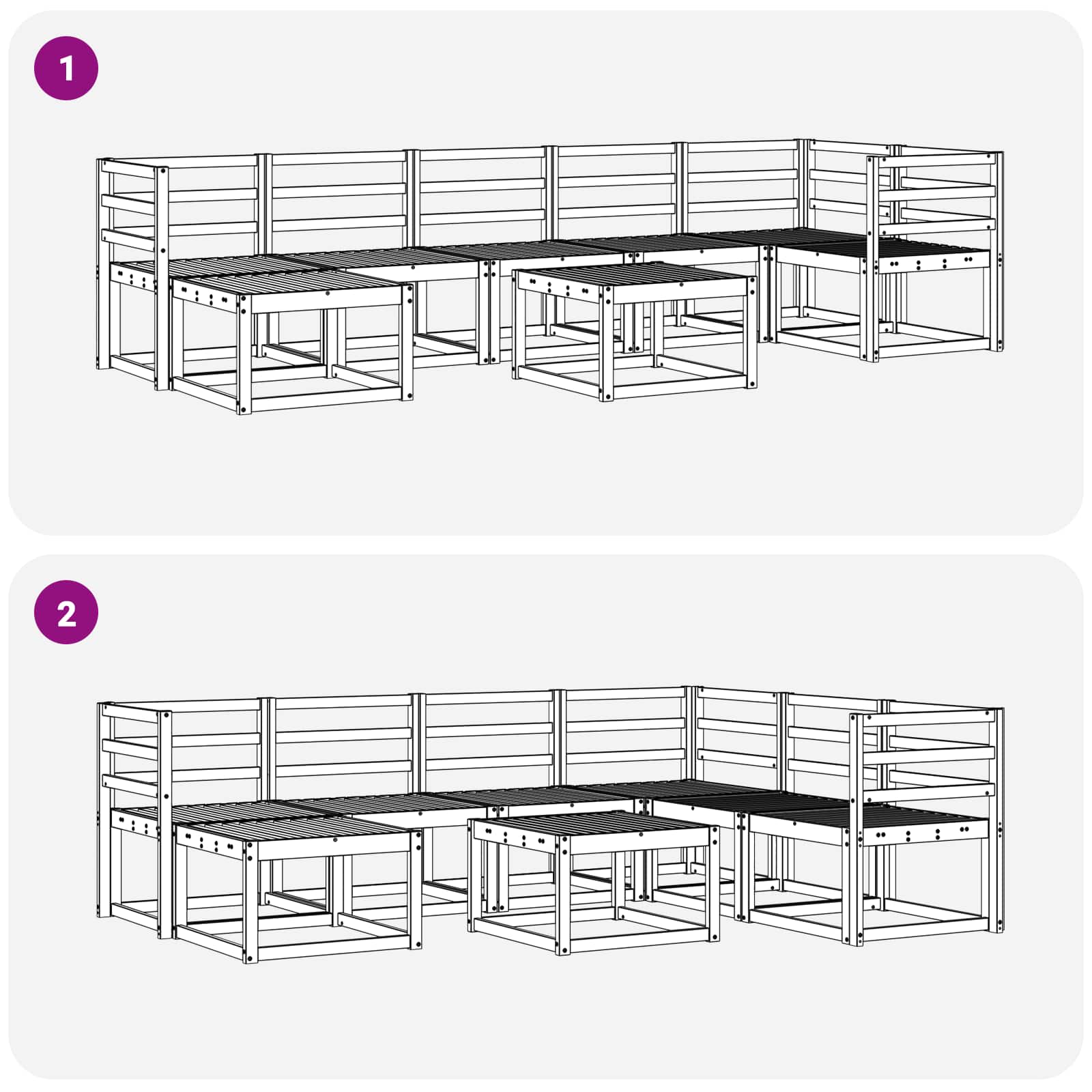 Outdoor-Sofagarnitur 8 pcs Natur Massivholz Akazie