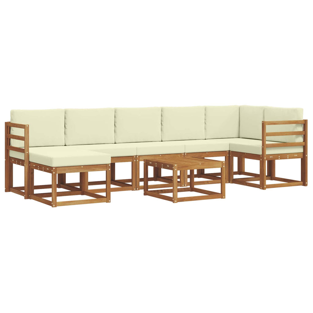 Outdoor-Sofagarnitur mit Kissen 8 pcs Natur und Creme