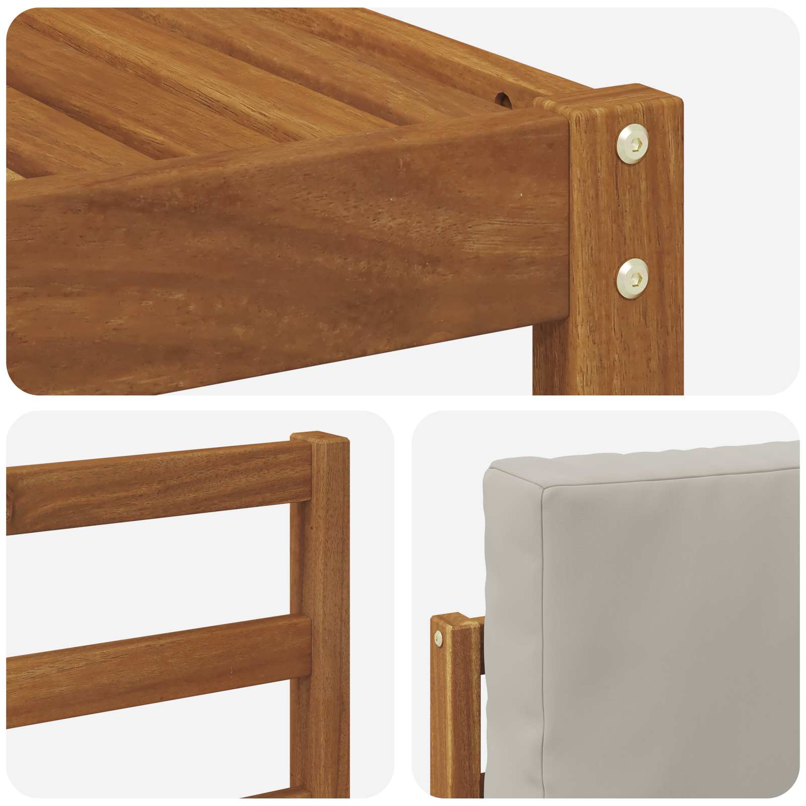 Outdoor-Sofagarnitur mit Kissen 8 pcs Natürlich und Hellgrau