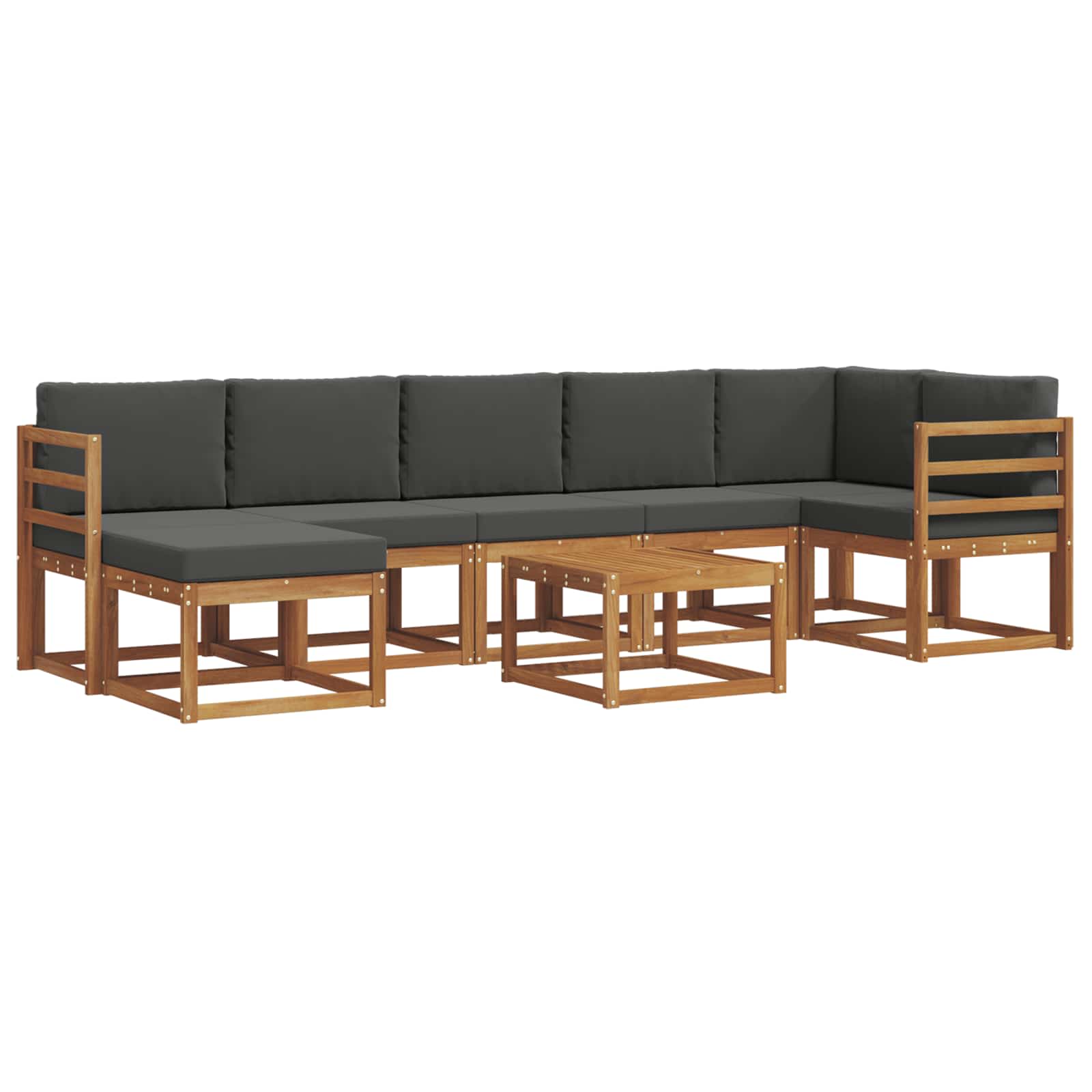 Outdoor-Sofagarnitur mit Kissen 8 pcs Natur und Anthrazit