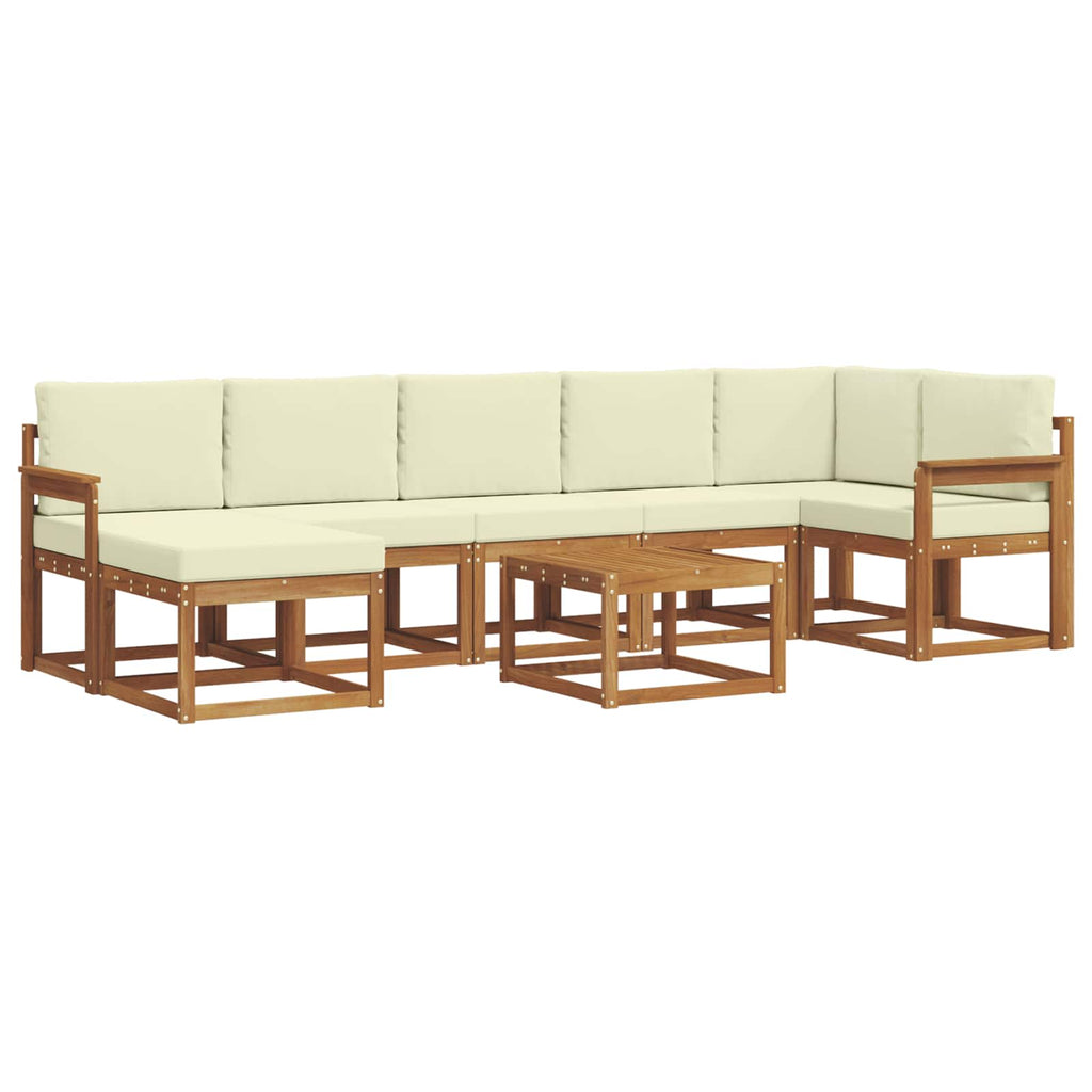 Outdoor-Sofagarnitur mit Kissen 8 pcs Natur und Creme