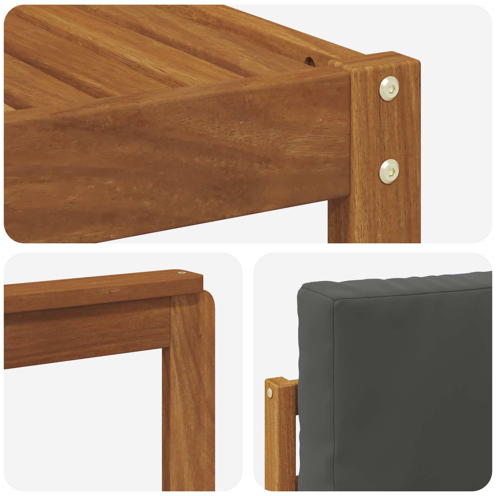 Outdoor-Sofagarnitur mit Kissen 8 pcs Natur und Anthrazit