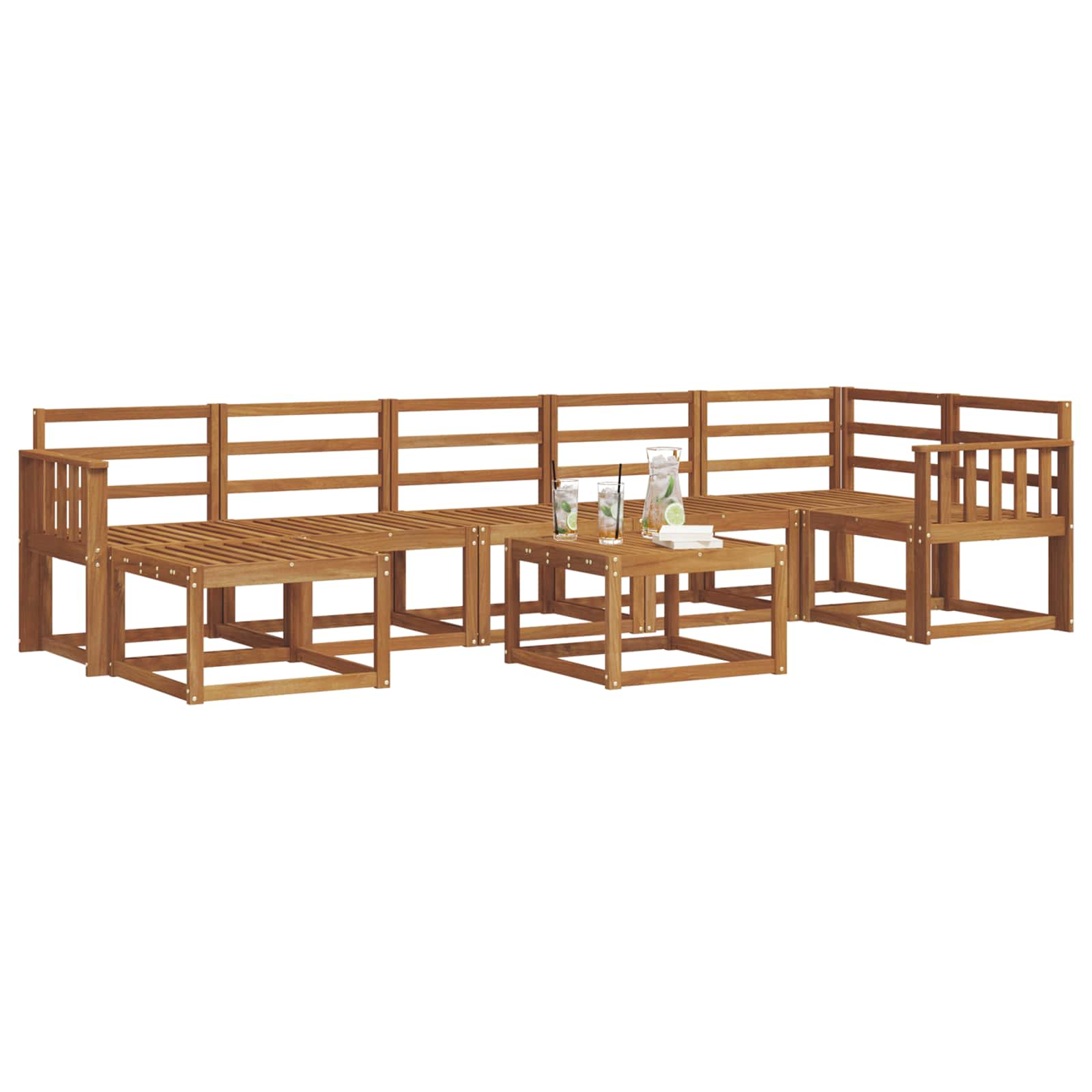 Outdoor-Sofagarnitur 8 pcs Natur Massivholz Akazie