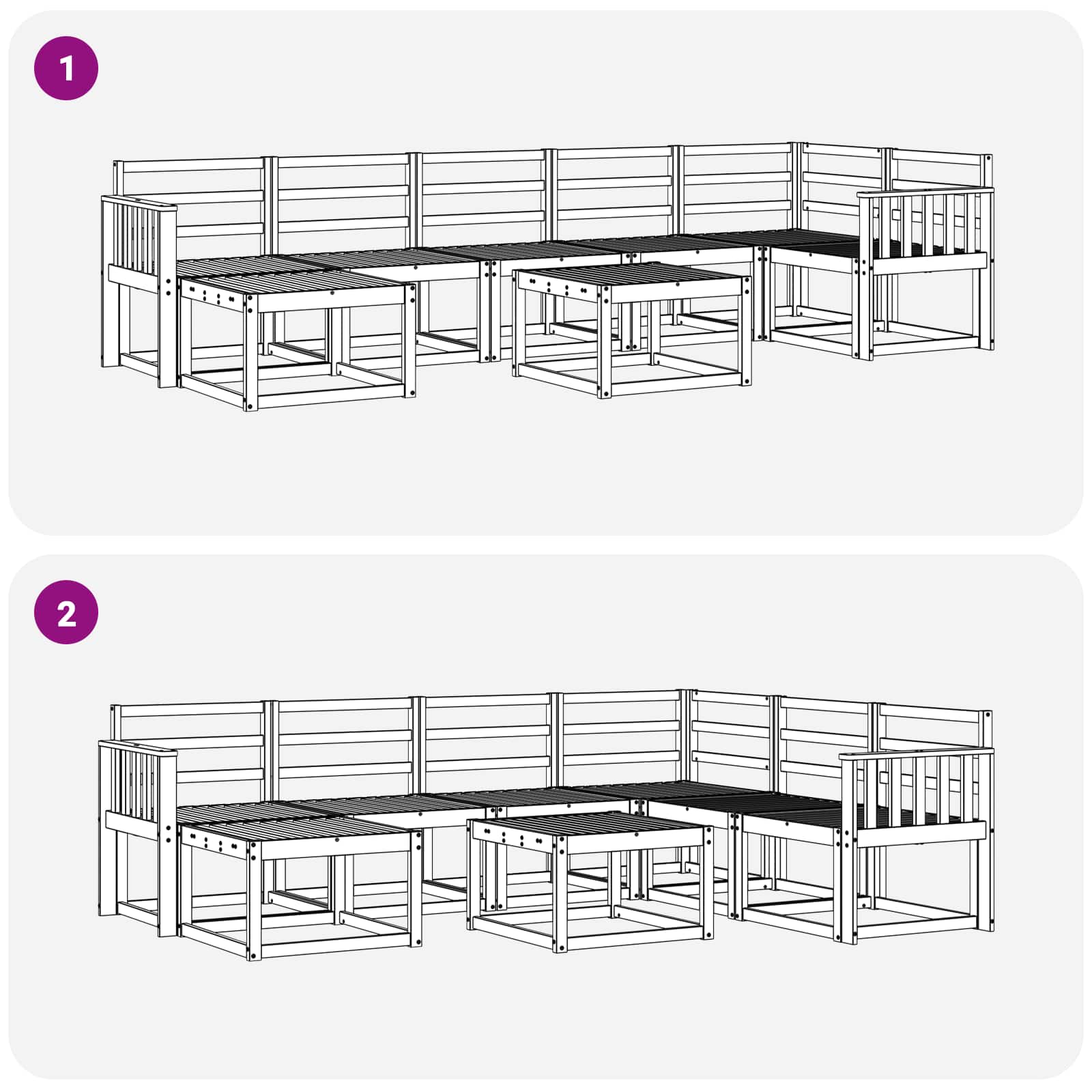 Outdoor-Sofagarnitur 8 pcs Natur Massivholz Akazie