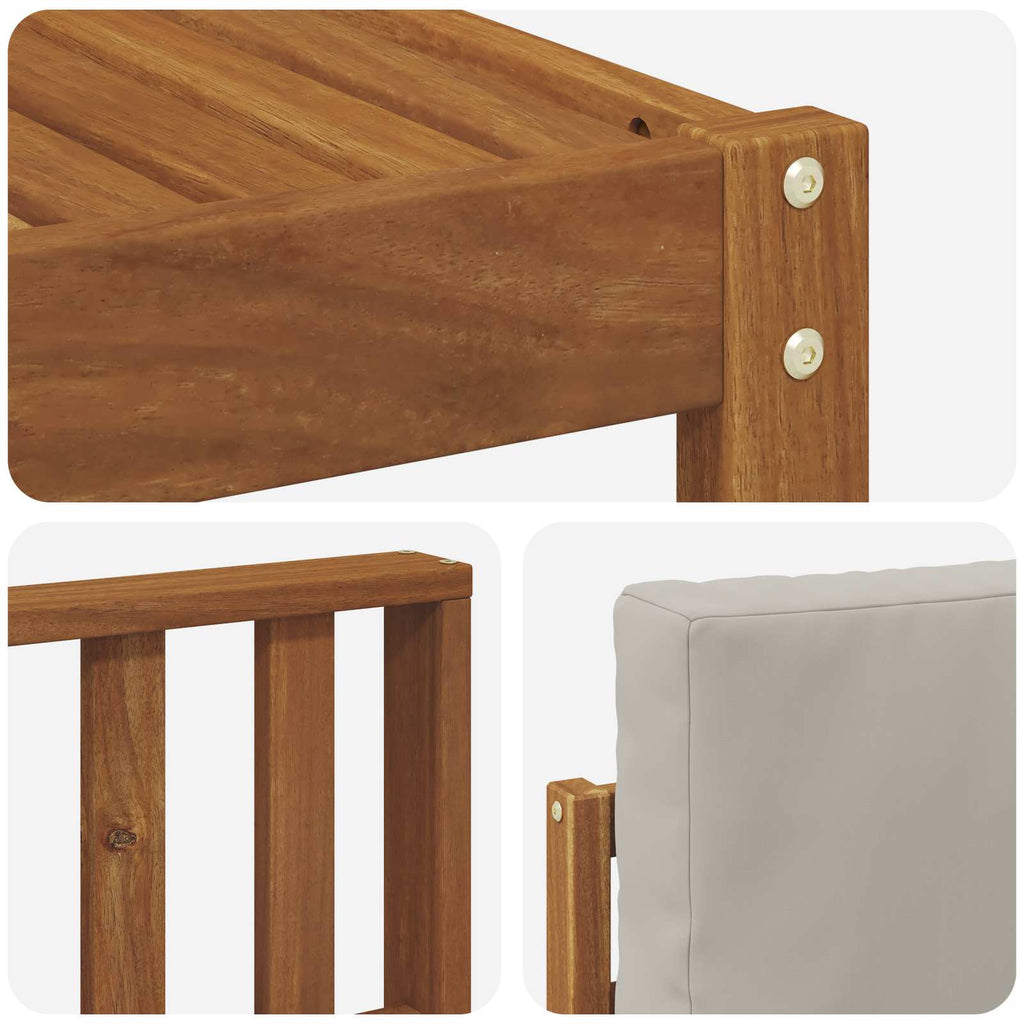 Outdoor-Sofagarnitur mit Kissen 8 pcs Natürlich und Hellgrau