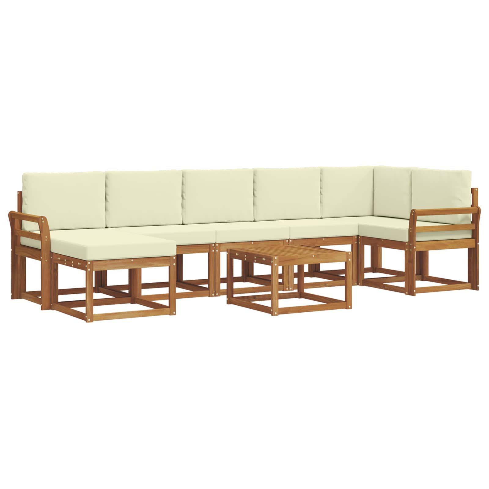 Outdoor-Sofagarnitur mit Kissen 8 pcs Natur und Creme