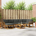 Outdoor-Sofagarnitur mit Kissen 8 pcs Natur und Anthrazit