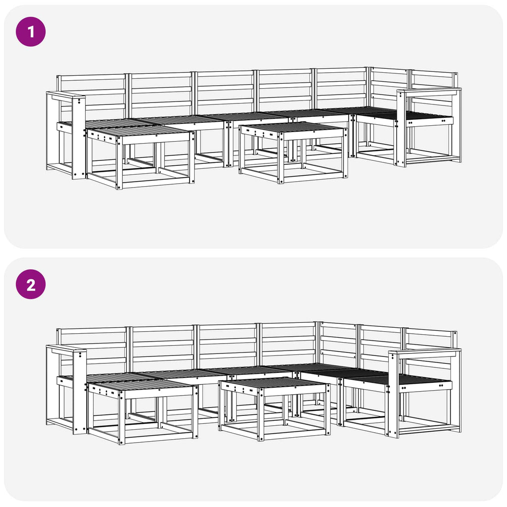 Outdoor-Sofagarnitur 8 pcs Natur Massivholz Akazie