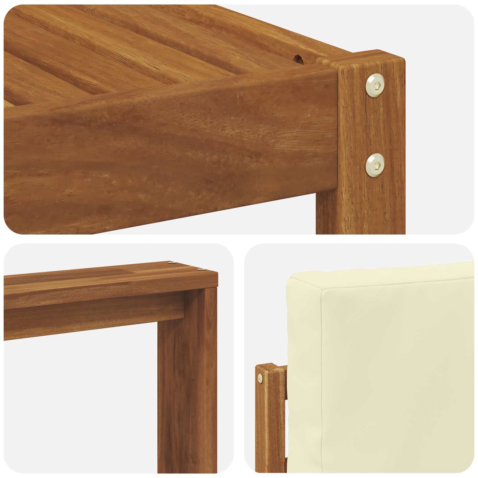 Outdoor-Sofagarnitur mit Kissen 8 pcs Natur und Creme