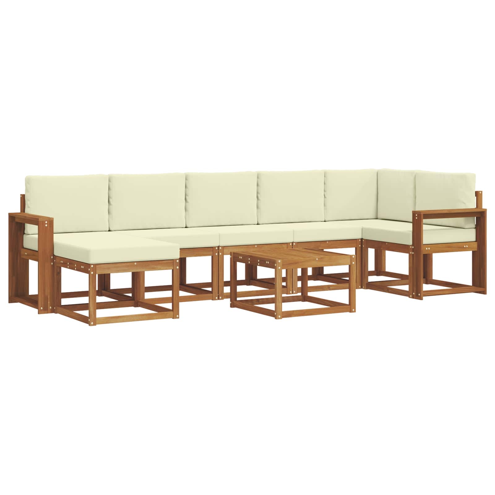 Outdoor-Sofagarnitur mit Kissen 8 pcs Natur und Creme