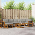 Outdoor-Sofagarnitur mit Kissen 8 pcs Natürlich und Hellgrau