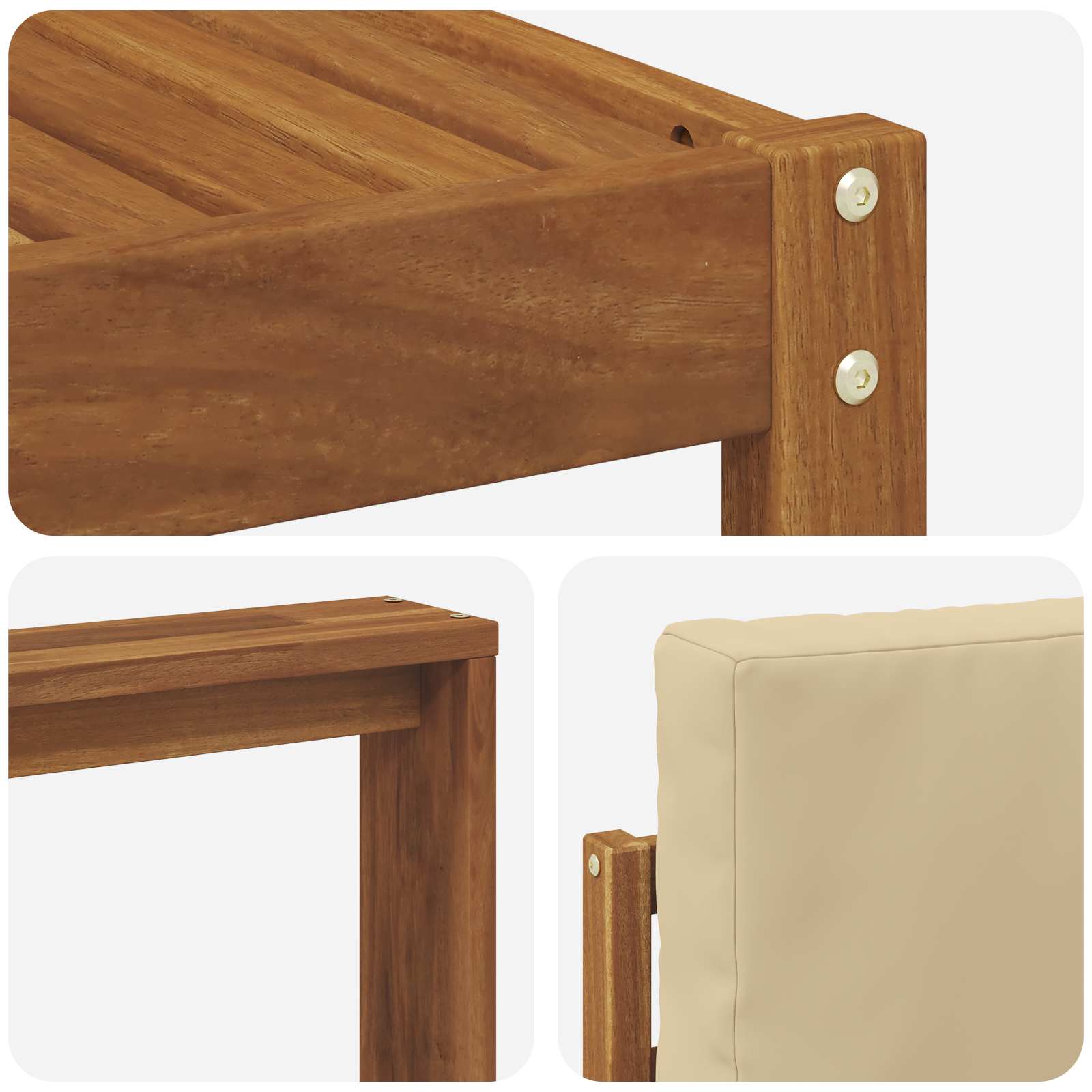 Outdoor-Sofagarnitur mit Kissen 8 pcs Natur und Beige