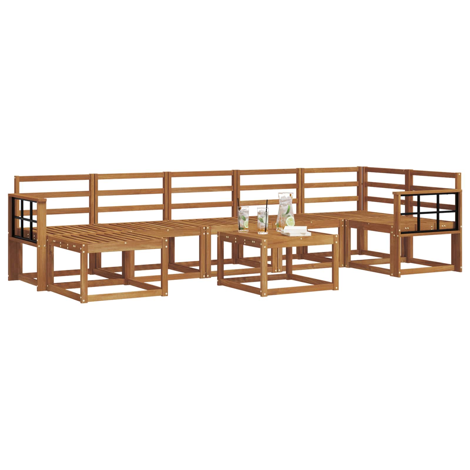 Outdoor-Sofagarnitur 8 pcs Natur Massivholz Akazie