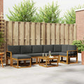 Outdoor-Sofagarnitur mit Kissen 8 pcs Natur und Anthrazit