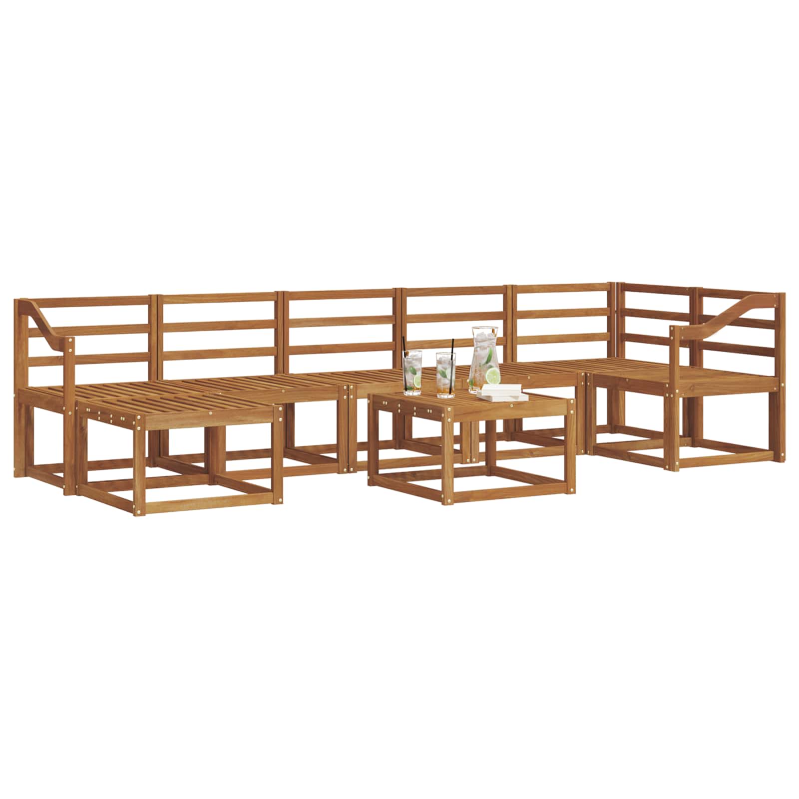 Outdoor-Sofagarnitur 8 pcs Natur Massivholz Akazie