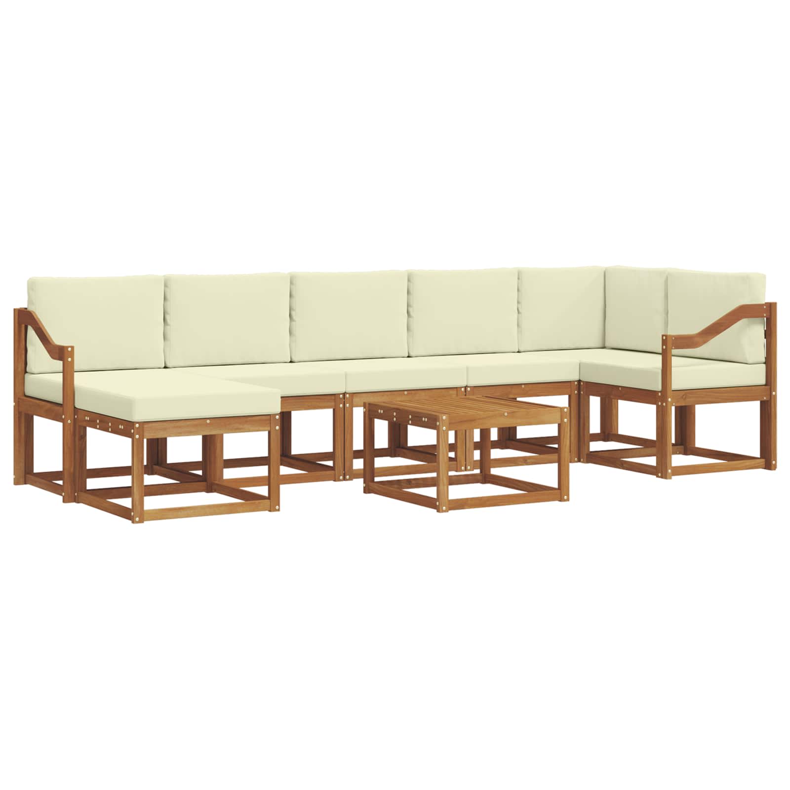 Outdoor-Sofagarnitur mit Kissen 8 pcs Natur und Creme