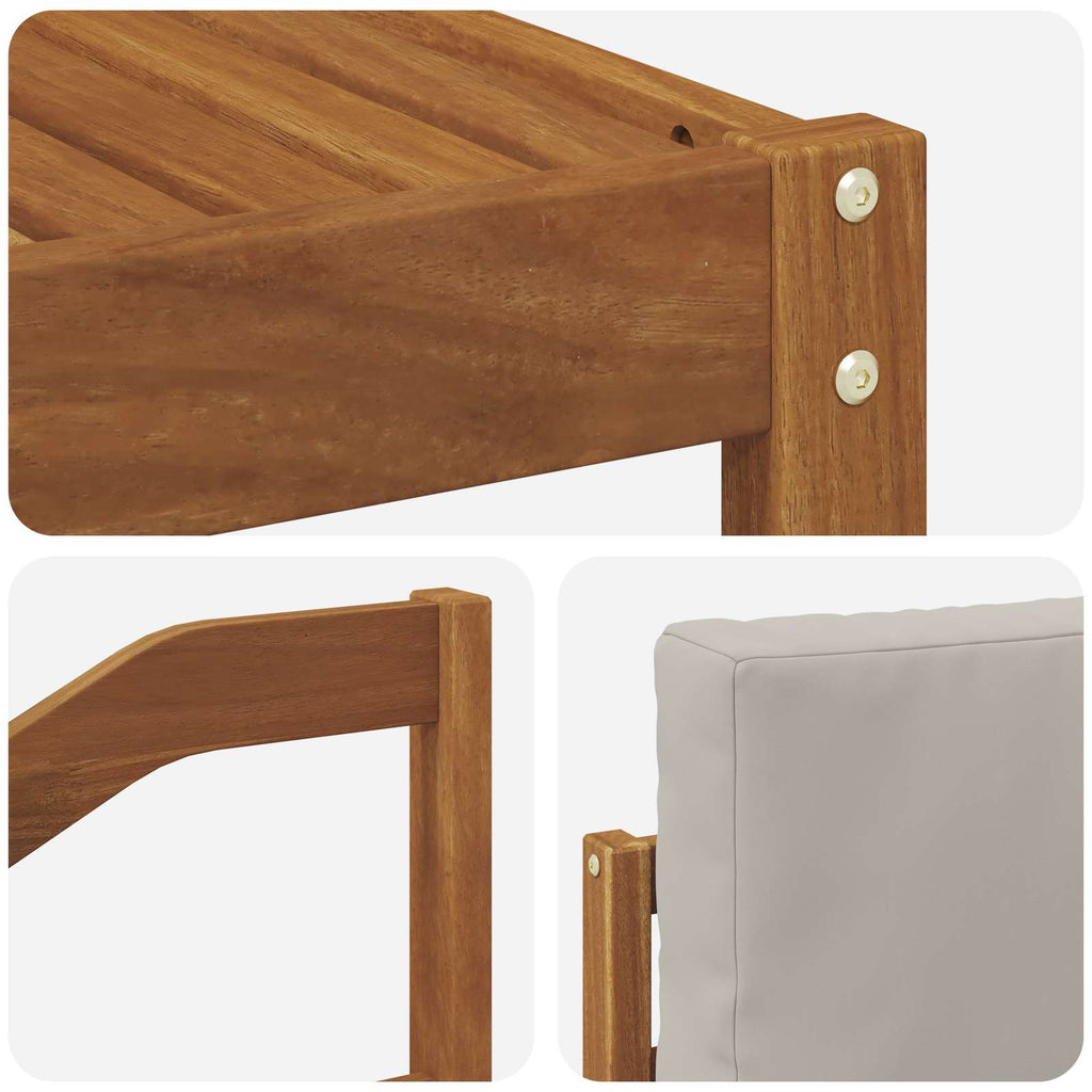 Outdoor-Sofagarnitur mit Kissen 8 pcs Natürlich und Hellgrau