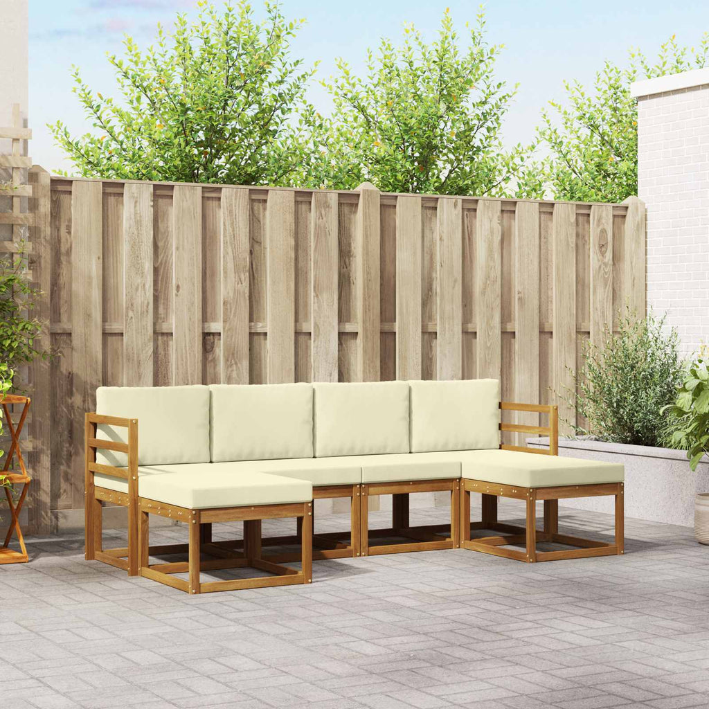 Outdoor-Sofagarnitur 6 pcs Natur und Creme