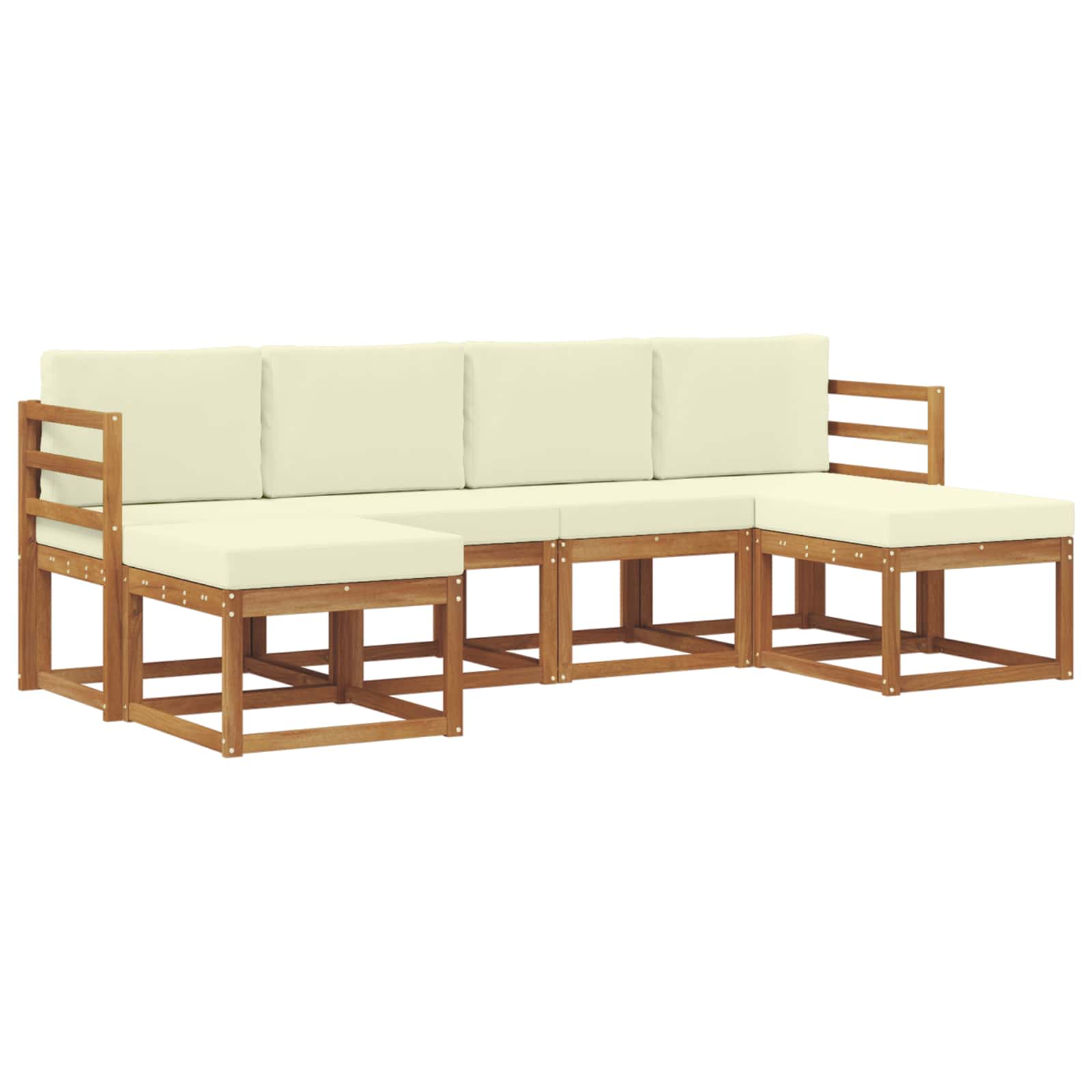 Outdoor-Sofagarnitur 6 pcs Natur und Creme