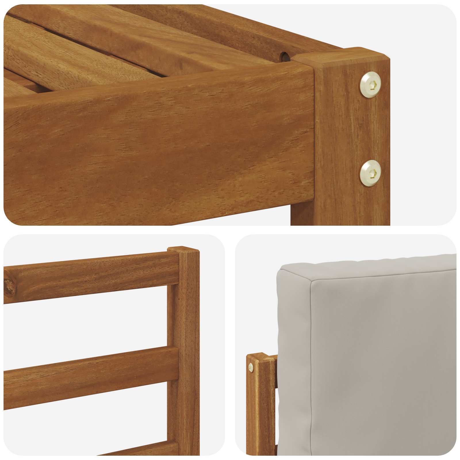 Outdoor-Sofagarnitur mit Kissen 6 pcs Natürlich und Hellgrau