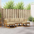 Outdoor-Sofagarnitur 6 pcs Natur und Beige Holzwerkstoff