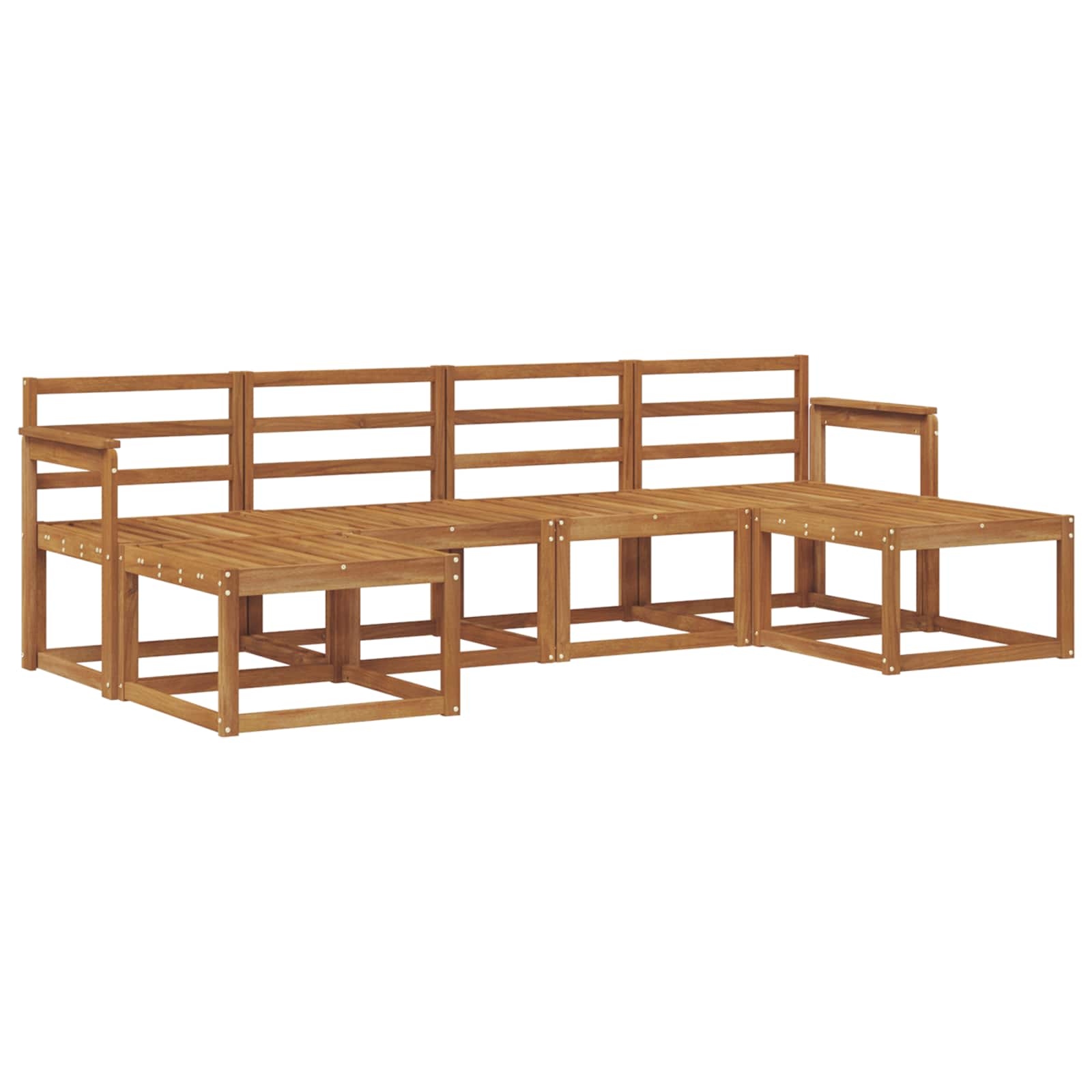 Outdoor-Sofagarnitur 6 pcs Natur Massivholz Akazie