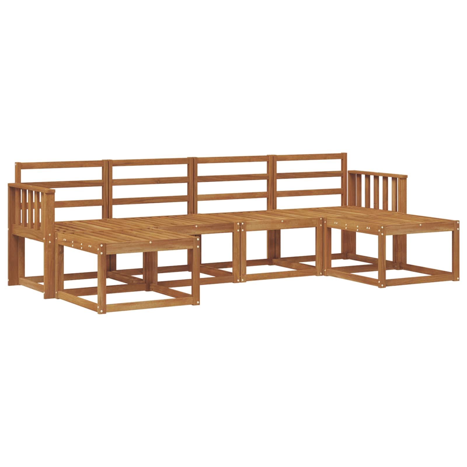 Outdoor-Sofagarnitur 6 pcs Natur Holzwerkstoff