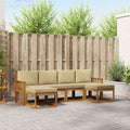 Outdoor-Sofagarnitur 6 pcs Natur und Beige Holzwerkstoff